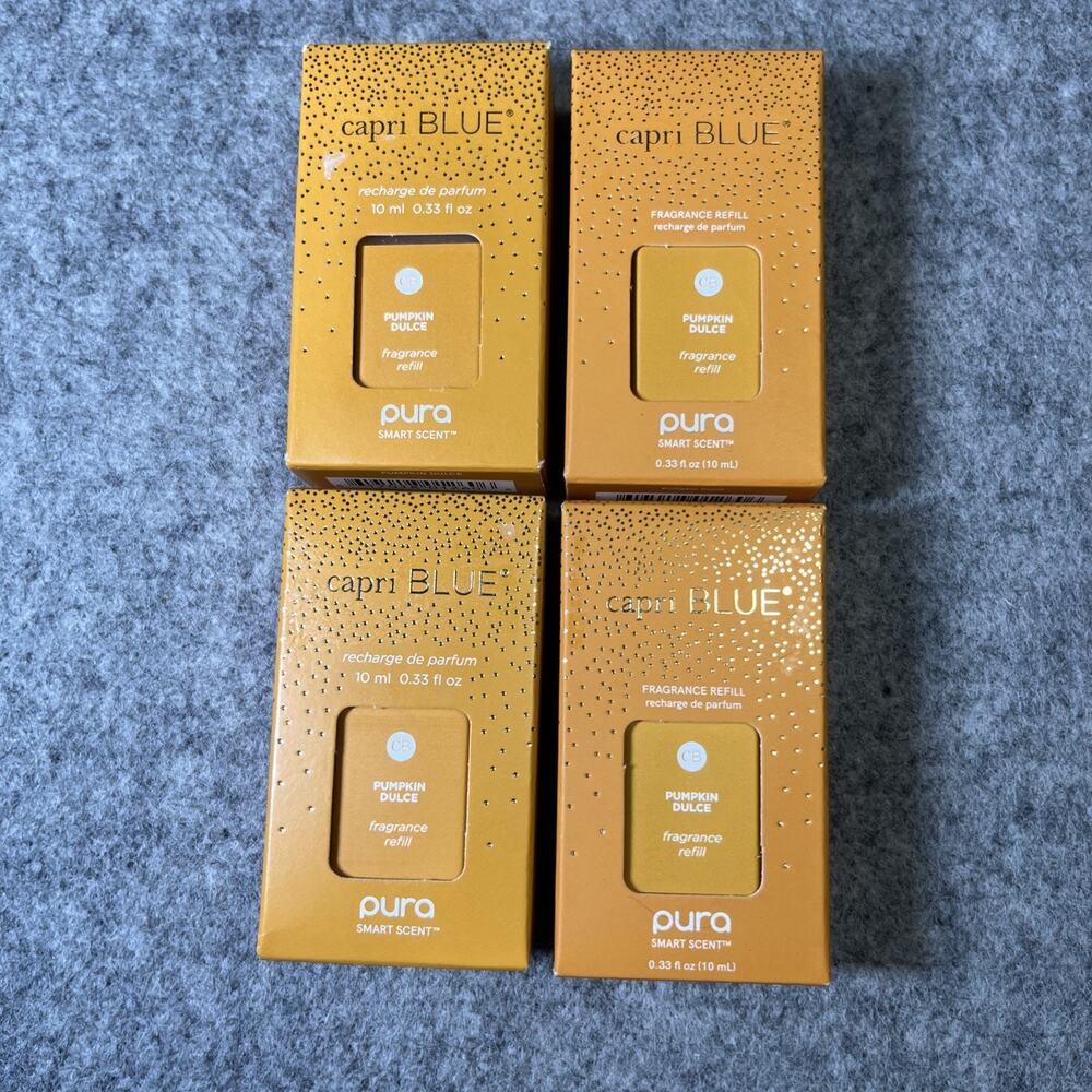 New 4 Pack Pura Smart Scent Pumpkin Dulce Home Fragrance Refills Capri Blue